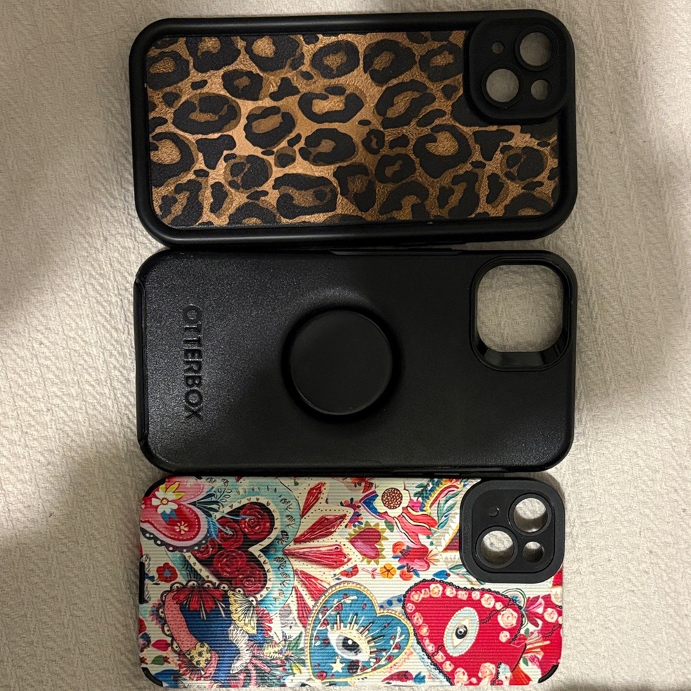 3 iPhone cases! OtterBox Black and Patterned Phone Cases IPHONE 14 PLUS